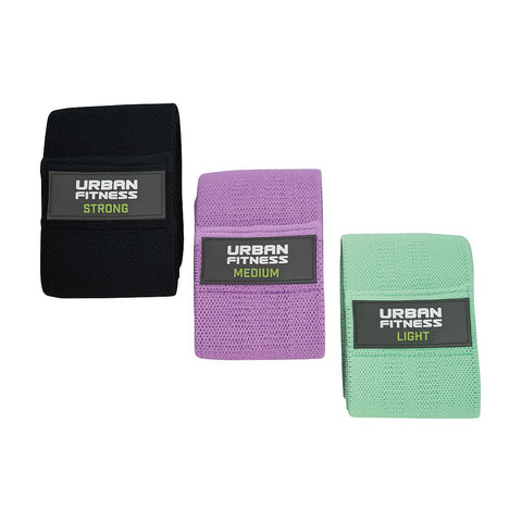 Urban Fitness Fabric Resistance Band Loop (Set of 3) 15 Inch